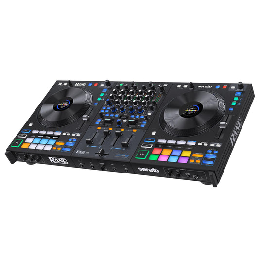 RANE FOUR 4-deck DJ controller, 8.5" jog wheels with displays, Serato DJ Pro, internal FX.
