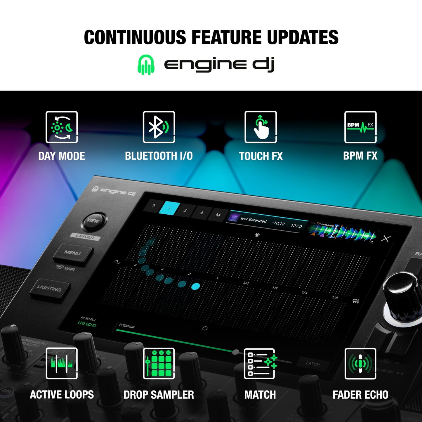 Denon DJ SC LIVE 4 Standalone 4-Deck DJ Controller with WiFi Streaming, Built-in Speakers & Stem Separation