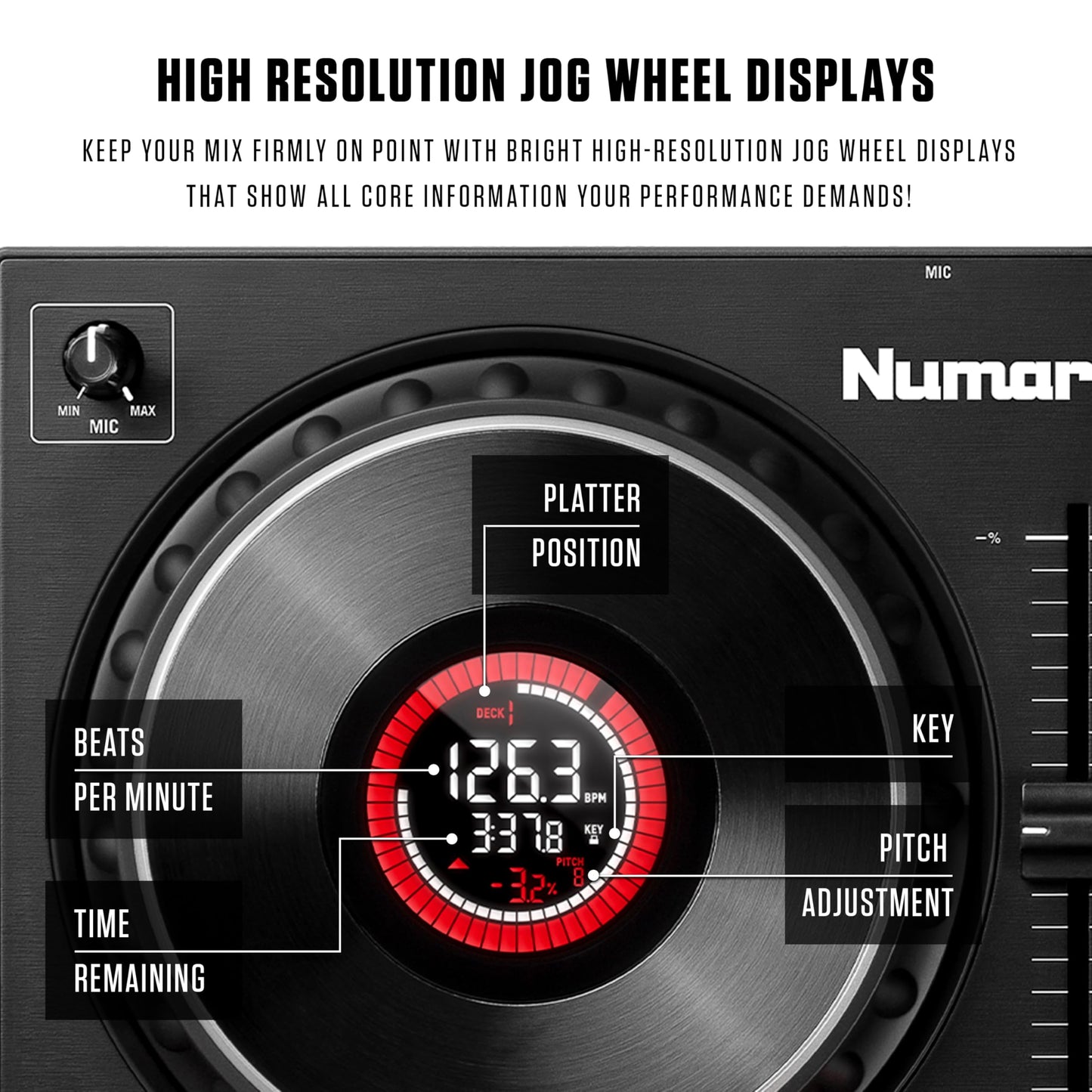 Numark Mixtrack Platinum FX 2-Channel DJ Controller with Jog Wheel Displays for Serato DJ