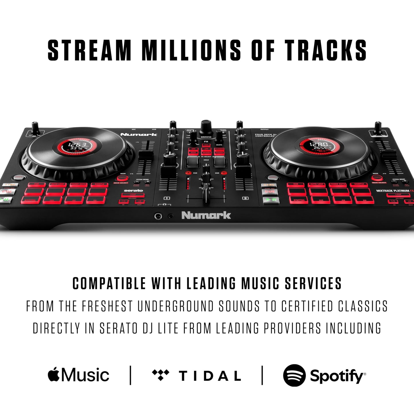 Numark Mixtrack Platinum FX 2-Channel DJ Controller with Jog Wheel Displays for Serato DJ