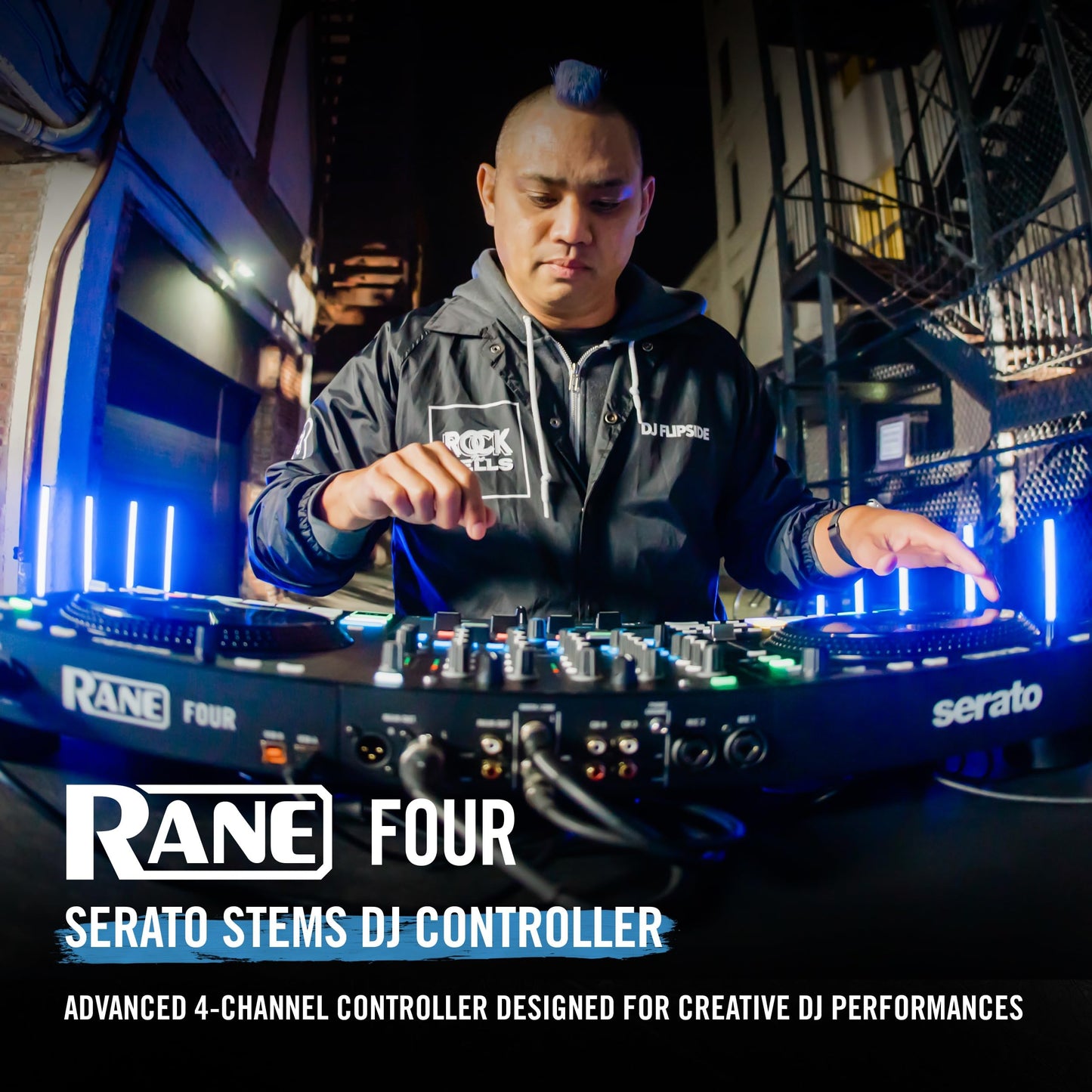RANE FOUR 4-Channel Serato DJ Controller with 8.5" Display Jog Wheels, Stems & Internal FX