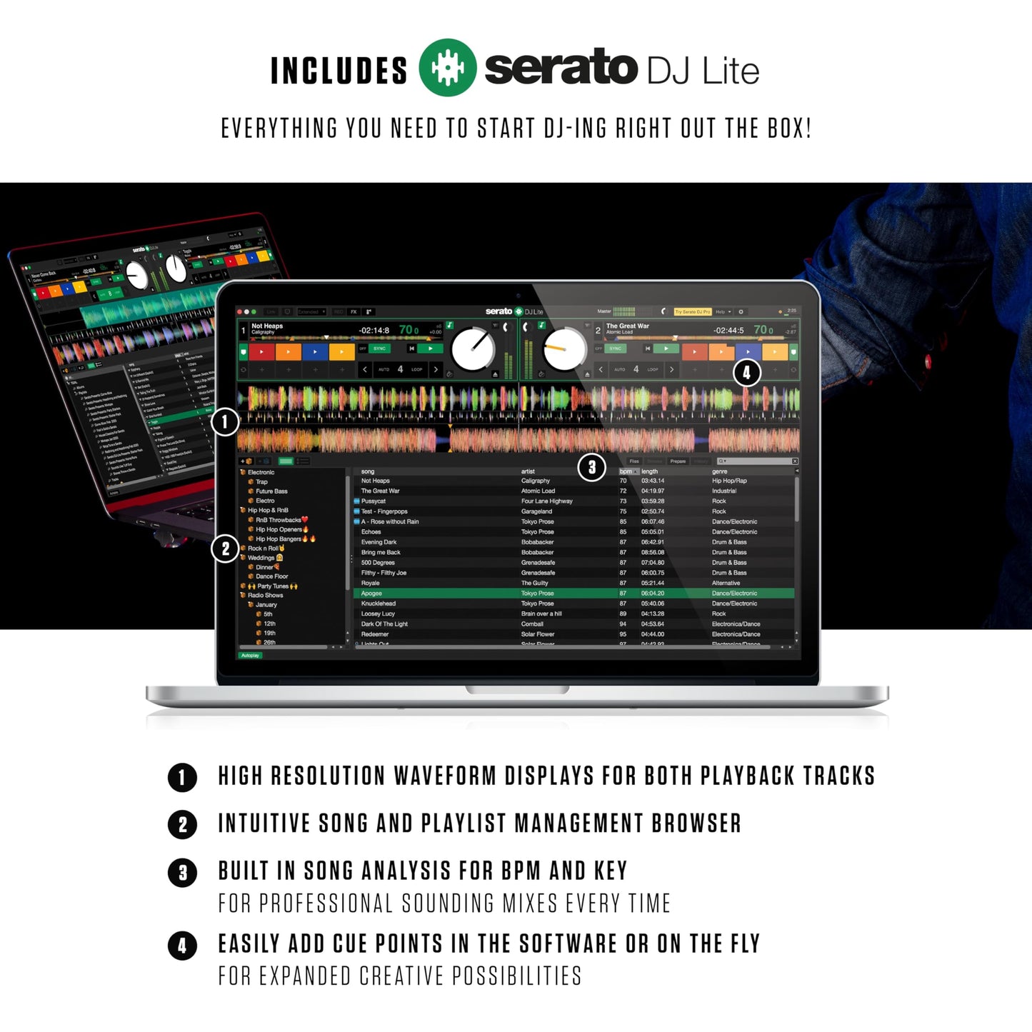 Numark Mixtrack Platinum FX 2-Channel DJ Controller with Jog Wheel Displays for Serato DJ