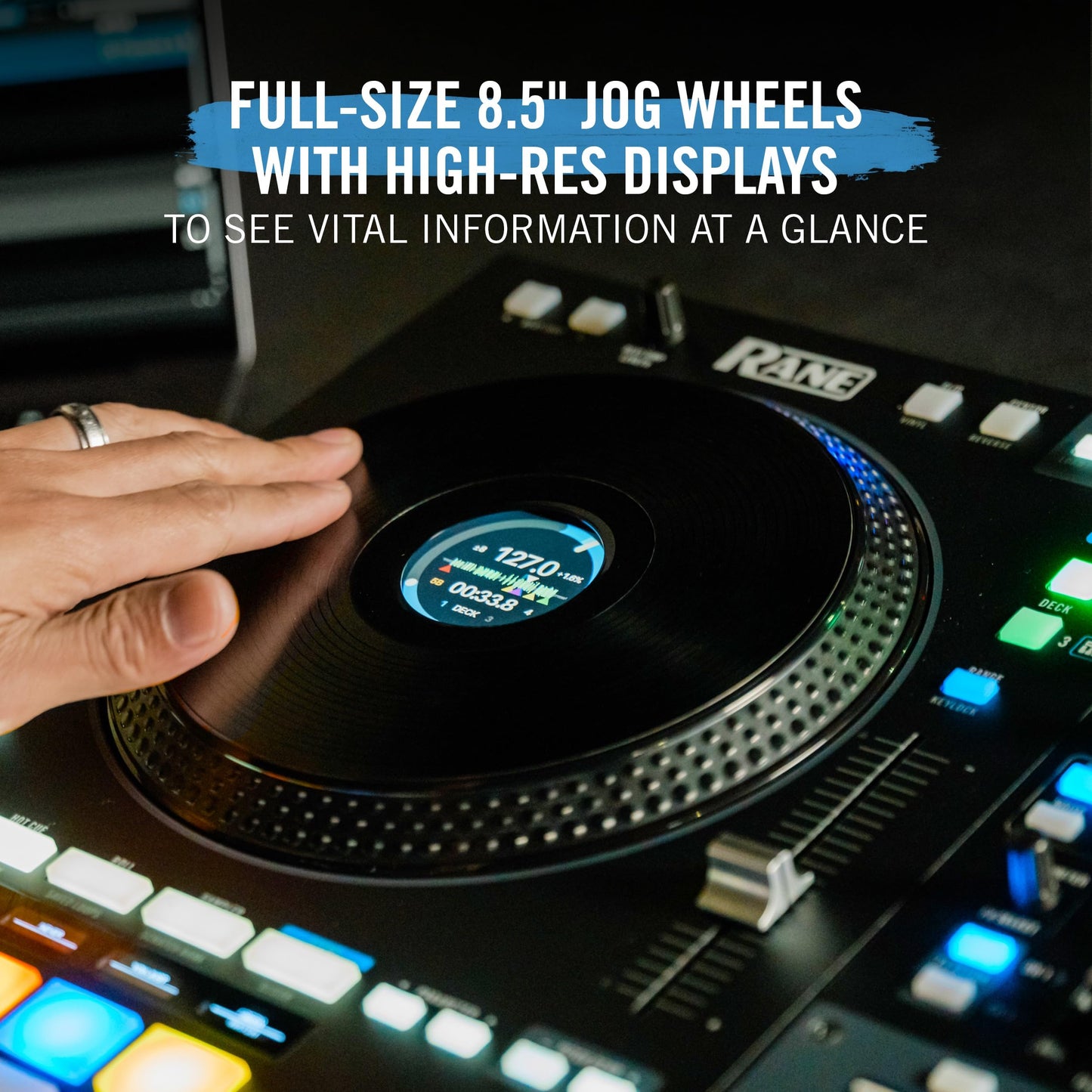 RANE FOUR 4-Channel Serato DJ Controller with 8.5" Display Jog Wheels, Stems & Internal FX