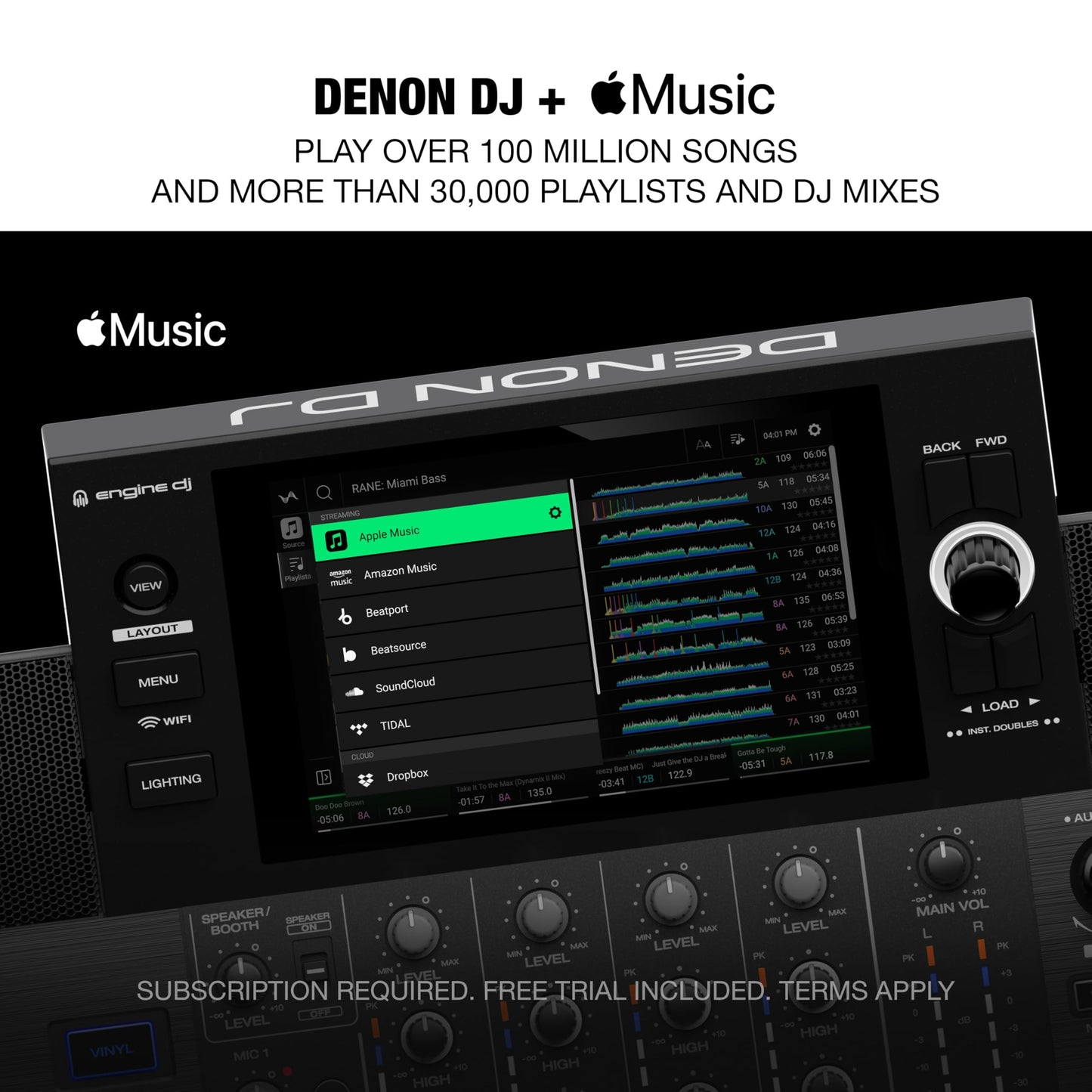 Denon DJ SC LIVE 4 Standalone 4-Deck DJ Controller with WiFi Streaming, Built-in Speakers & Stem Separation